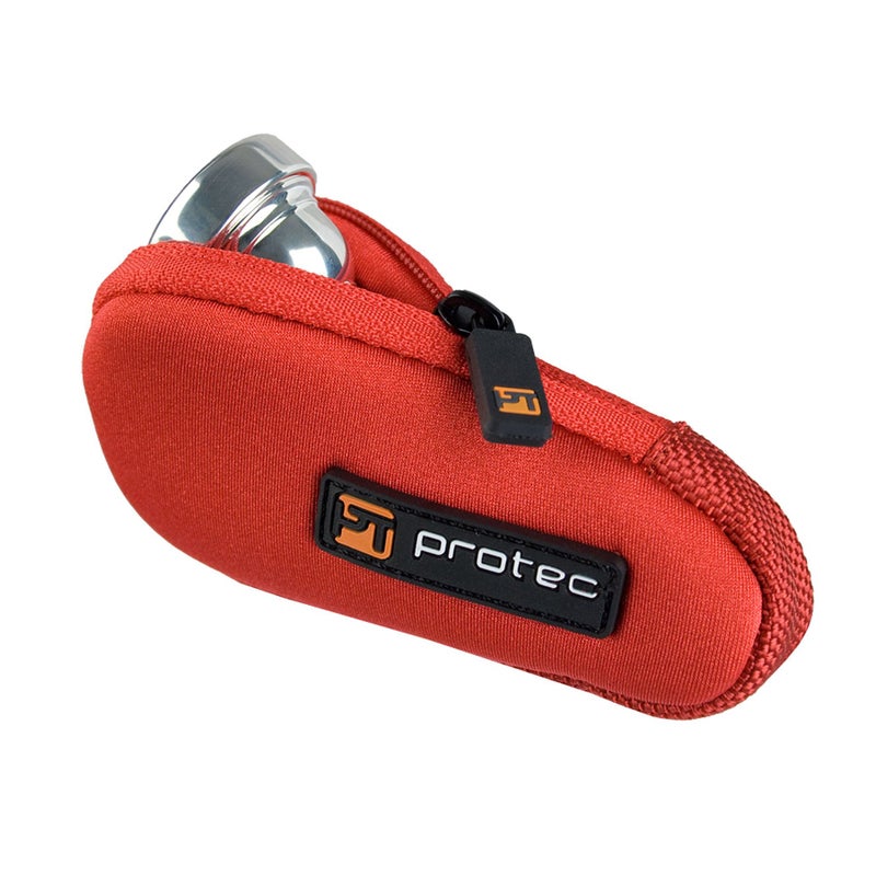 Protec Trumpet/Small Brass Single Neoprene Mouthpiece Pouch with Zipper Closure - Red, Model N203RX - Image 1